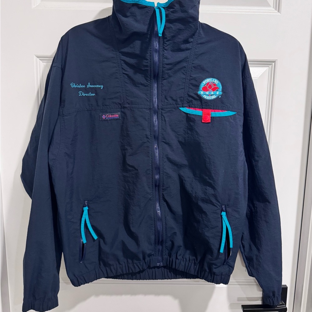 Columbia Navy Blue Jacket with Embroidered Details
